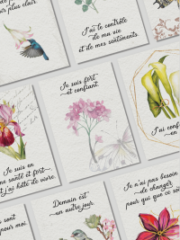 Il s'agit d'un exemple de cartes d'affirmation positive.
